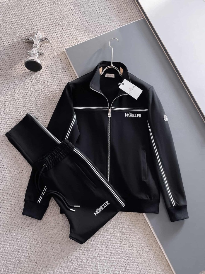 Luxury Brand European Minimalist Logo Long Sleeve Zip-Up Sweatshirt & Sweatpants Set 30 colors 2437013