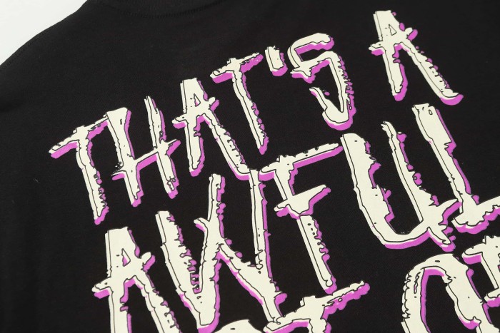 Dark Punk Horror Graffiti Figure Drip Deformed Font Dual Side Print Tee 2 colors 29302211