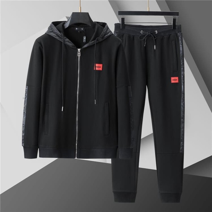 Luxury Brand European Classic Long Sleeve Zip-Up Sweatshirt & Sweatpants Set 30 colors 2437014