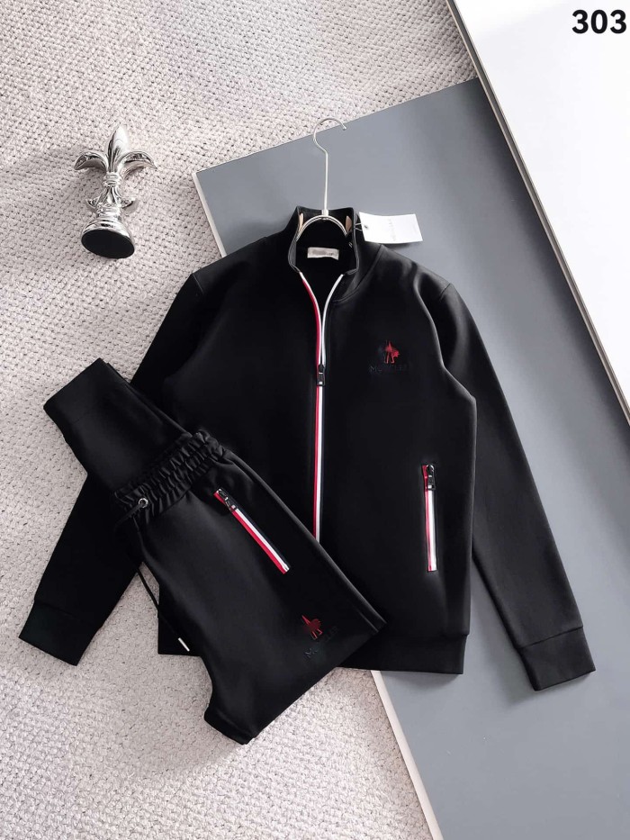 Luxury Brand European Minimalist Logo Long Sleeve Zip-Up Sweatshirt & Sweatpants Set 30 colors 2437013