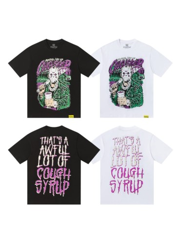 Dark Punk Horror Graffiti Figure Drip Deformed Font Dual Side Print Tee 2 colors 29302211