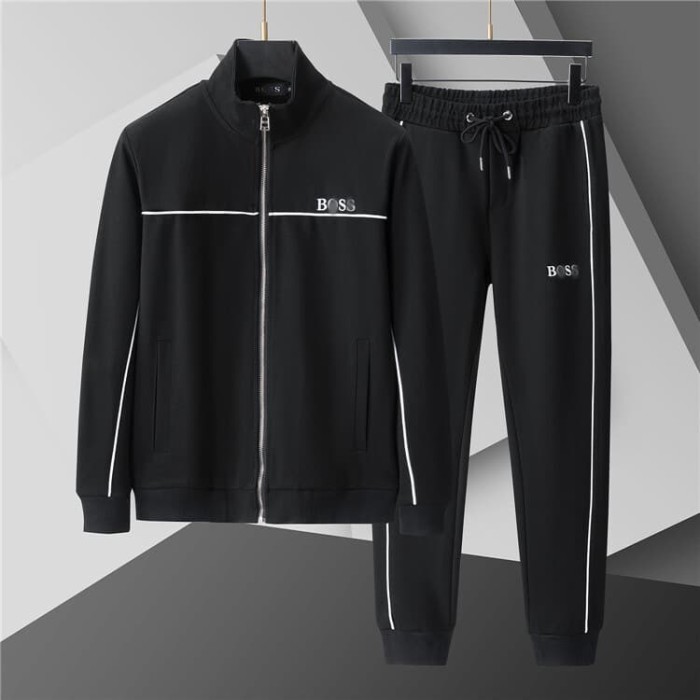 Luxury Brand European Classic Long Sleeve Zip-Up Sweatshirt & Sweatpants Set 30 colors 2437014