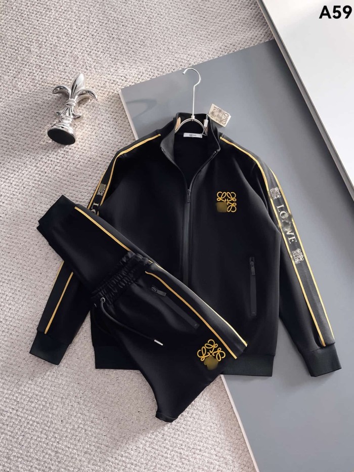 Luxury Brand European Minimalist Logo Long Sleeve Zip-Up Sweatshirt & Sweatpants Set 30 colors 2437013