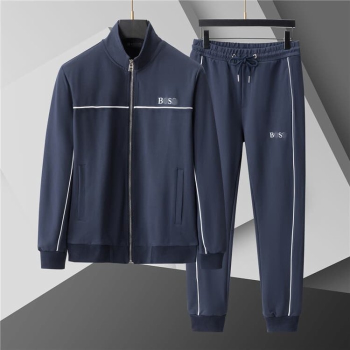 Luxury Brand European Classic Long Sleeve Zip-Up Sweatshirt & Sweatpants Set 30 colors 2437014