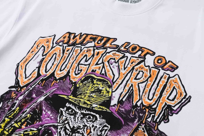 Horror Halloween Street Freddy Skeleton Character Graphic Front Melt Drip Outline Letter Vertical Stacked Bubble Tee 2 colors 29302192