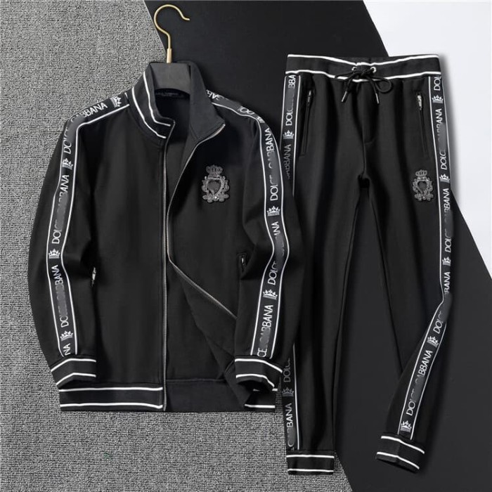 Luxury Brand European Classic Long Sleeve Zip-Up Sweatshirt & Sweatpants Set 30 colors 2437014