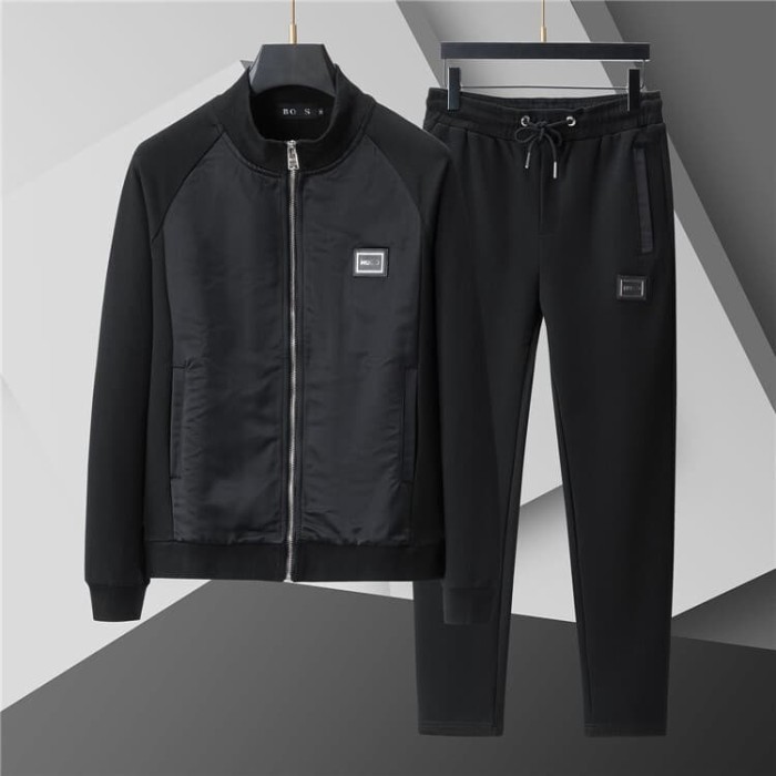 Luxury Brand European Classic Long Sleeve Zip-Up Sweatshirt & Sweatpants Set 30 colors 2437014