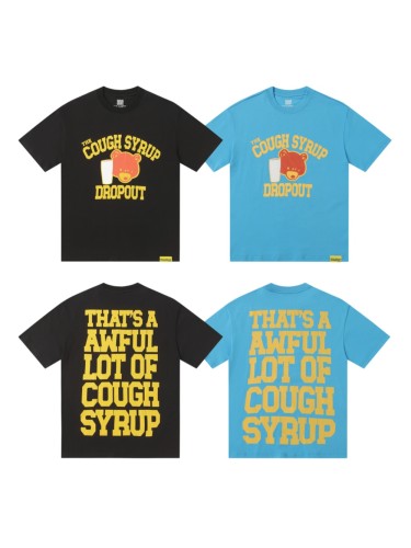 Streetwear Double Sided Screen Print Cough Syrup Bear Graphic Tee 2 colors 29302383