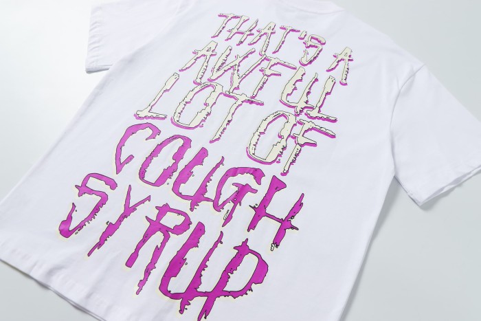 Dark Punk Horror Graffiti Figure Drip Deformed Font Dual Side Print Tee 2 colors 29302211