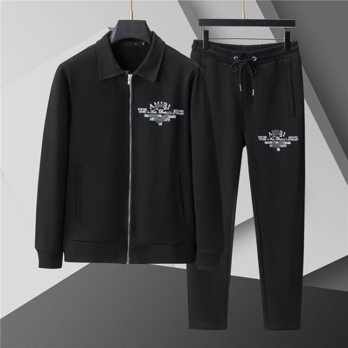 Luxury Brand European Classic Long Sleeve Zip-Up Sweatshirt & Sweatpants Set 30 colors 2437014