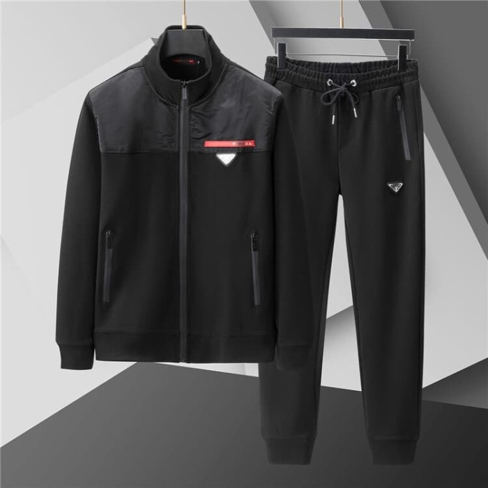 Luxury Brand European Classic Long Sleeve Zip-Up Sweatshirt & Sweatpants Set 30 colors 2437014