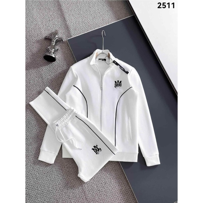 Luxury Brand European Minimalist Logo Long Sleeve Zip-Up Sweatshirt & Sweatpants Set 30 colors 2437013