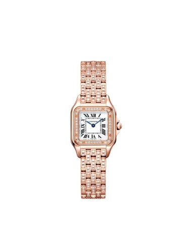 Panthère Series Fully Paved Round Diamonds Steel Bracelet Quartz Watch【Dial size: 24x28 mm】2colors 29303920