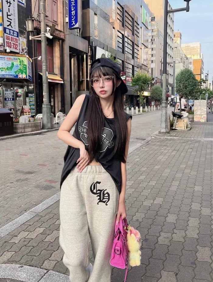 1:1 quality version Letter Patch Embroidery Grey Pants 29306318