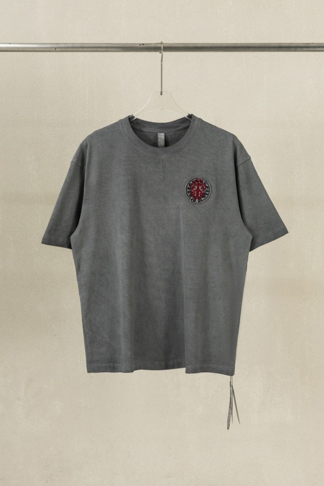 1:1 quality version Front Chest Round Cross Logo Patch Back Dagger Ornament Totem Embroidery Washed  T-shirt 2 colors 29306868