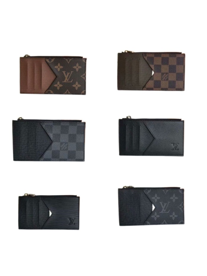 Men Vintage Checkered Card Holder Zipper Coin Pocket Multi Slots Slim Wallet Portable Business Card Case 6 colors 29306268