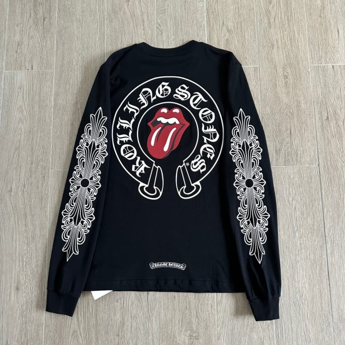 1:1 quality version Rolling Stones Collab Red Big Tongue Print Long Sleeve T-Shirt 29306216
