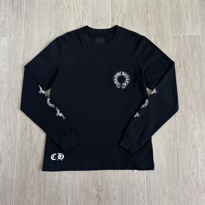 1:1 quality version Cross Sanskrit Scroll Print Long Sleeve T-Shirt 2 colors 29306222
