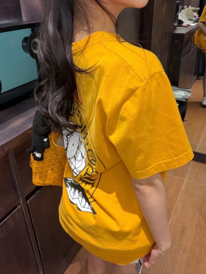 1:1 quality version Eye & Lips Cartoon Graffiti Print Tee 29306211
