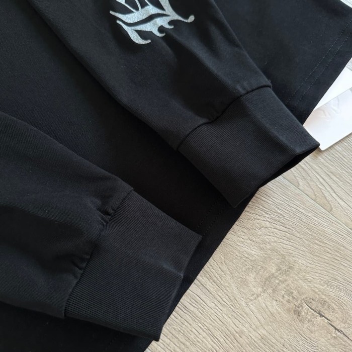 1:1 quality version Sword Vine Sanskrit Silver Foil Glitter Long Sleeve T-Shirt 2 colors 29306219