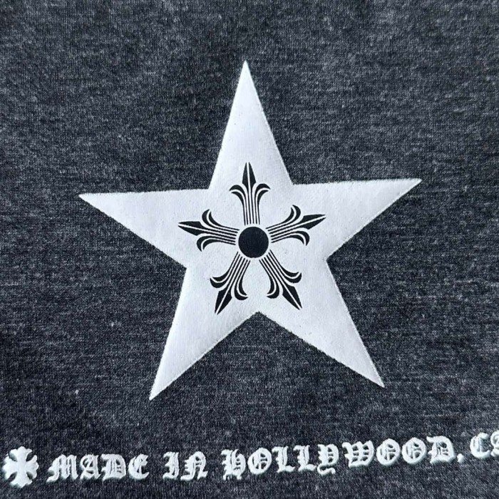 1:1 quality version Pentagram Sanskrit Slogan V Neck Print Tee for girls 29306366