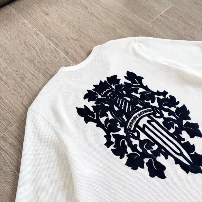 1:1 quality version Sword Vine Waffle Print Long Sleeve T-Shirt 2 colors 29306220