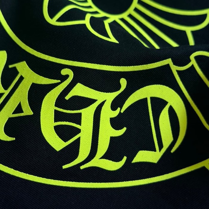 1:1 quality version Back Fluorescent Yellow-Green Horseshoe Cross Print Tee 2 colors 29306217