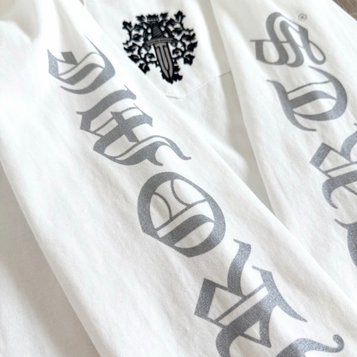 1:1 quality version Sword Vine Sanskrit Silver Foil Glitter Long Sleeve T-Shirt 2 colors 29306219