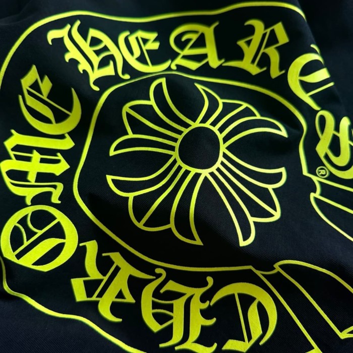 1:1 quality version Back Fluorescent Yellow-Green Horseshoe Cross Print Tee 2 colors 29306217