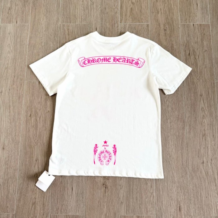 1:1 quality version Fluorescent Pink Skull Print Tee 2 colors 29306212