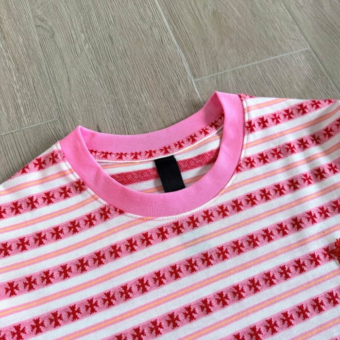 1:1 quality version Yarn-Dyed All Over Cross Floral Vine Embroidery Tee 4 colors 29306209