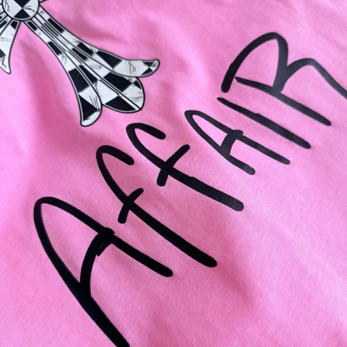 1:1 quality version Cross Football Graffiti Pink Print Tee 29306210