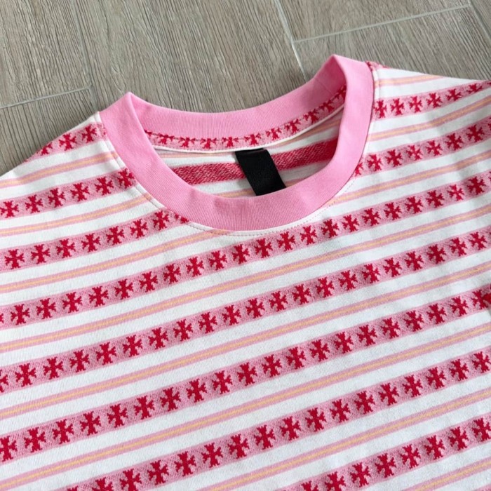 1:1 quality version Yarn-Dyed All Over Cross Floral Vine Embroidery Tee 4 colors 29306209