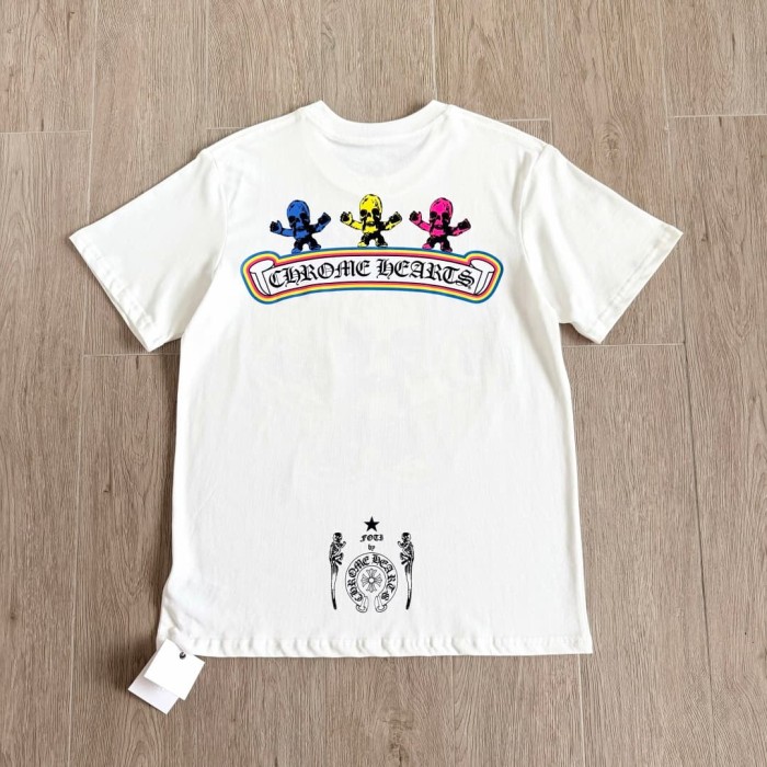 1:1 quality version Rainbow Outline Skull Print Tee 2 colors 29306208