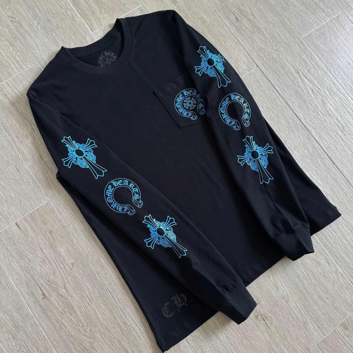 1:1 quality version Blue Triple Element On Both Arms Thirty Cross Print On Back Long Sleeve T-Shirt 2 colors 29306224