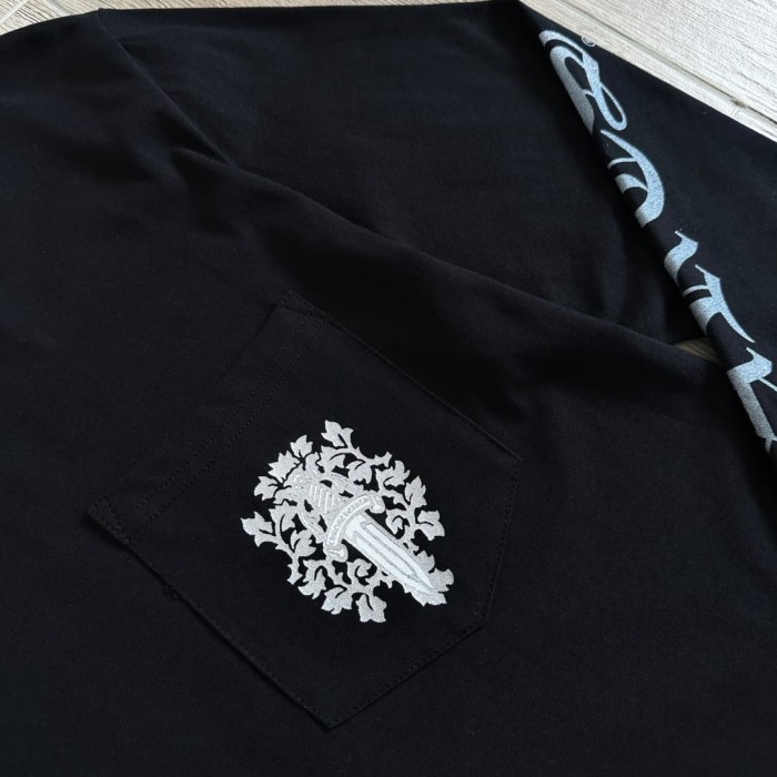 1:1 quality version Sword Vine Sanskrit Silver Foil Glitter Long Sleeve T-Shirt 2 colors 29306219