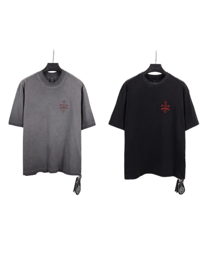 1:1 quality version Small Chest Red Cross Patch Embroidery Vintage Washed T-shirt 2 colors 29306525
