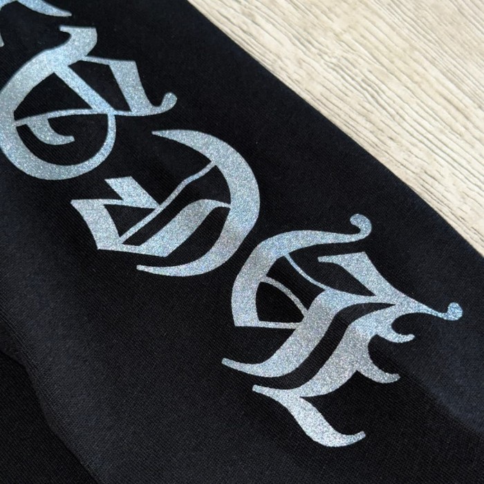 1:1 quality version Sword Vine Sanskrit Silver Foil Glitter Long Sleeve T-Shirt 2 colors 29306219