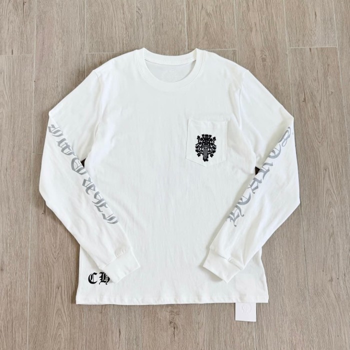 1:1 quality version Sword Vine Sanskrit Silver Foil Glitter Long Sleeve T-Shirt 2 colors 29306219