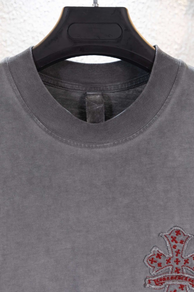 1:1 quality version Small Chest Red Cross Patch Embroidery Vintage Washed  T-shirt 2 colors 29306525