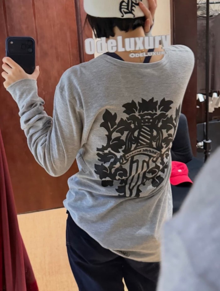 1:1 quality version Sword Vine Waffle Print Long Sleeve T-Shirt 2 colors 29306220