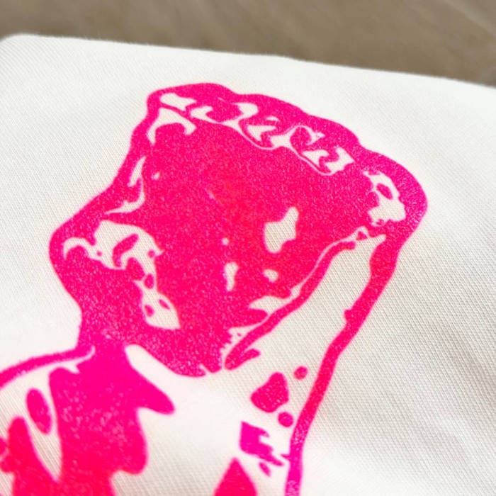1:1 quality version Fluorescent Pink Skull Print Tee 2 colors 29306212