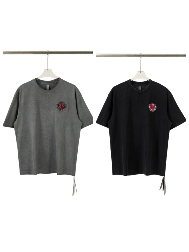 1:1 quality version Front Chest Round Cross Logo Patch Back Dagger Ornament Totem Embroidery Washed T-shirt 2 colors 29306868