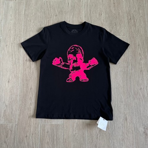 1:1 quality version Fluorescent Pink Skull Print Tee 2 colors 29306212