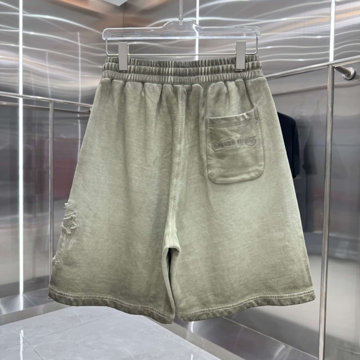 Cross Leather Patch Embroidery Gradient Washed Drawstring Sweat Shorts 3 colors 29306874
