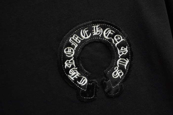 1:1 quality version Gothic Letter Print Back Full Circular Horseshoe Cross Embroidery Print T-shirt 2 colors 29306923