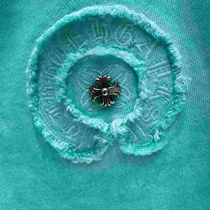 Circle Frayed Edge Patch Embroidery Gradient Washed Drawstring Sweat Shorts 3 colors 29306876