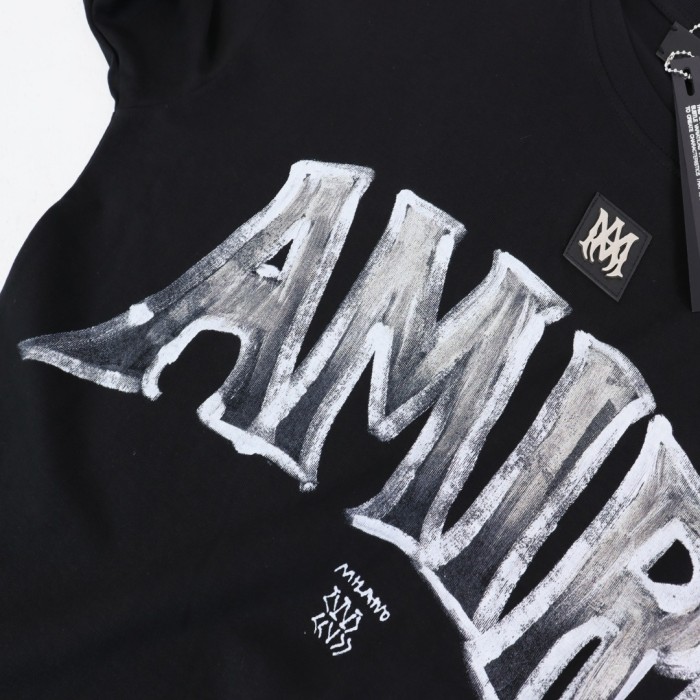 Gradient Crack Texture Big Arch Letter Print T-shirt & Sweat Shorts Set 2 colors 29307015