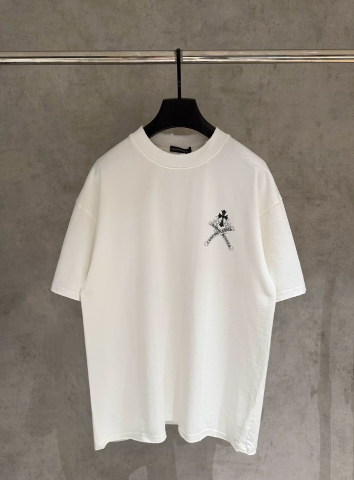 1:1 quality version Small Cross Ribbon Scroll Letter Back Large Ornate Floral Cross Interlaced Banner Gothic T-shirt 2 colors 29306939