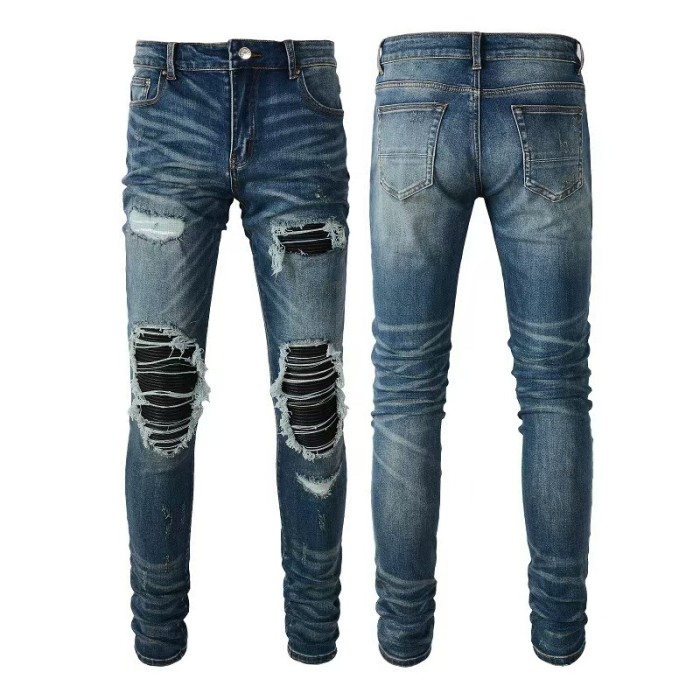 Multi Craft Camo Bandage Patch Splash Paint Gradient Bleach Slim Stretch Wash Slim Stretch Denim Jeans 22 colors 29314265